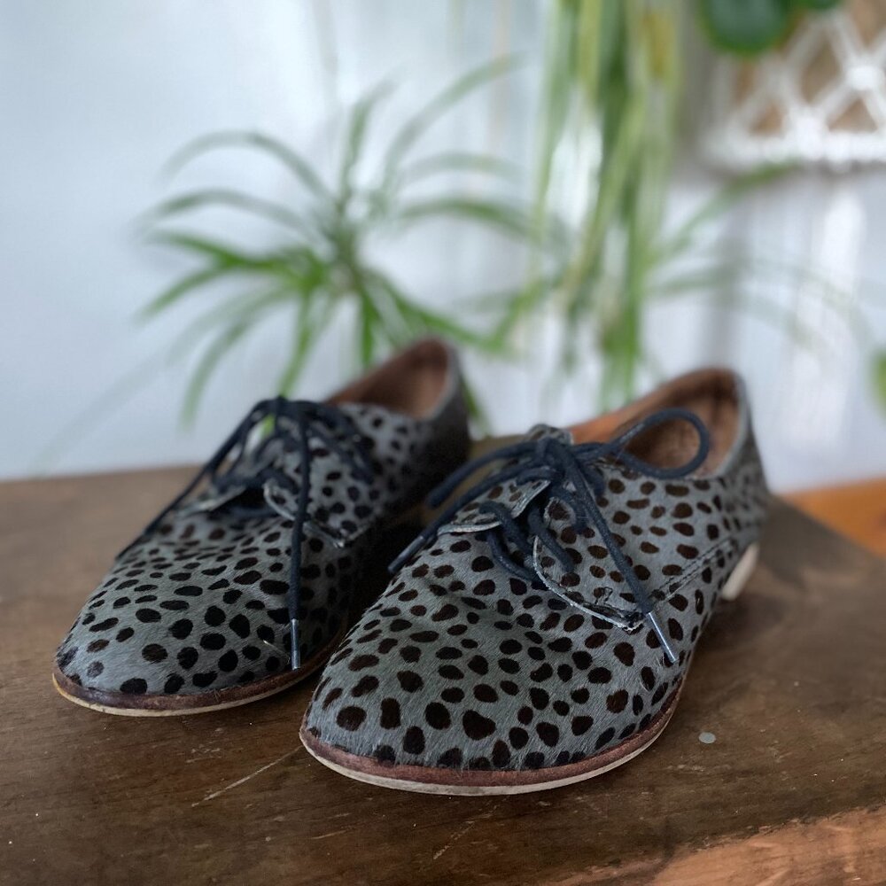 Leather Dolce Vita Oxfords Printed Fur Lace Up Loafers